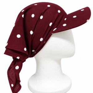 Mymelis Bandana Running Cap Maroon Polkadot