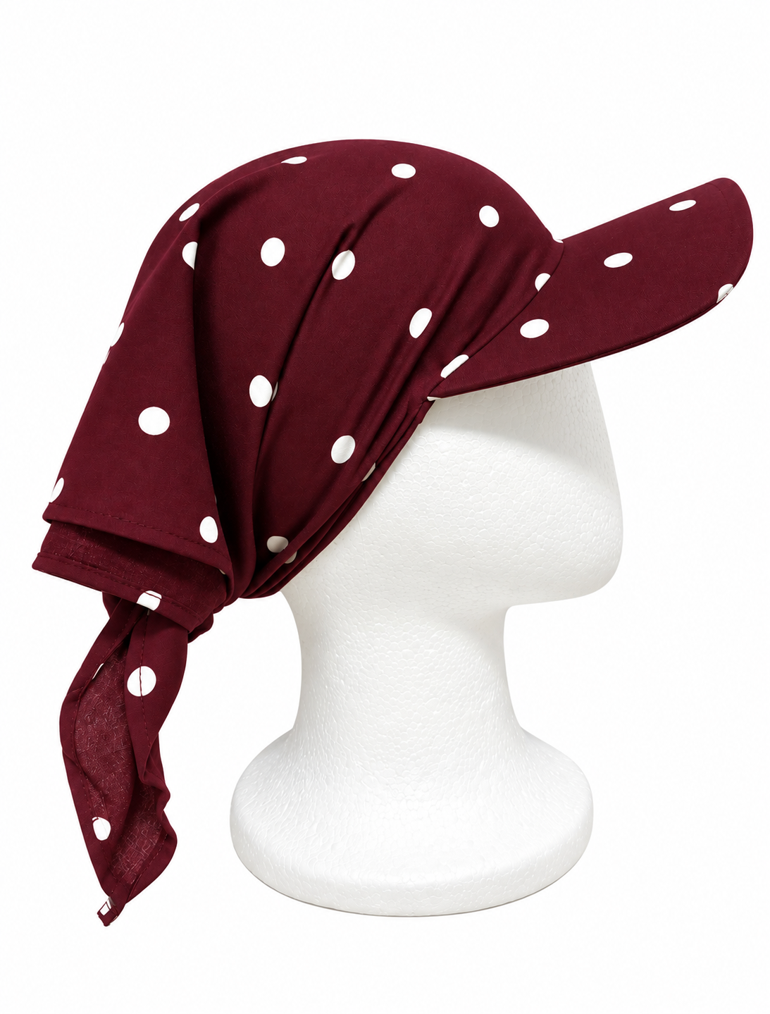 Mymelis Bandana Running Cap Maroon Polkadot