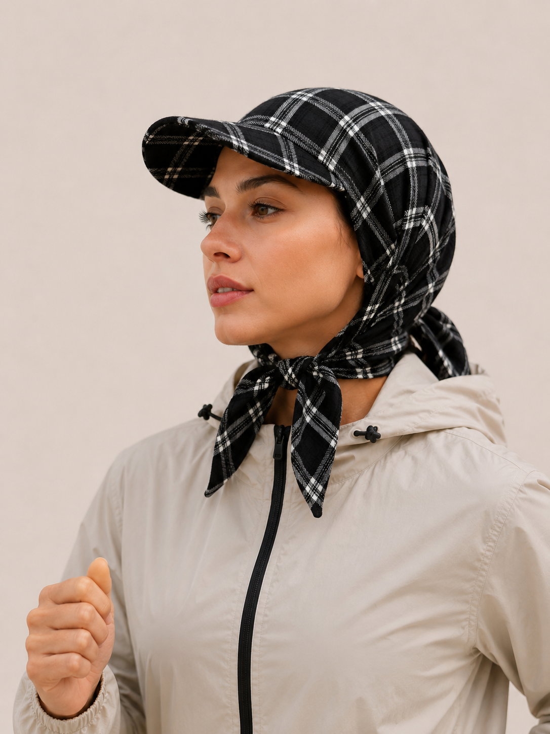 Running Cap Black Grid - Image 2