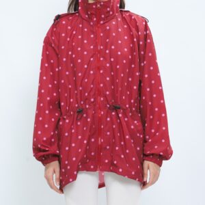MYMELIS ADJUSTABLE MAROON POLKADOT WINDBREAKER