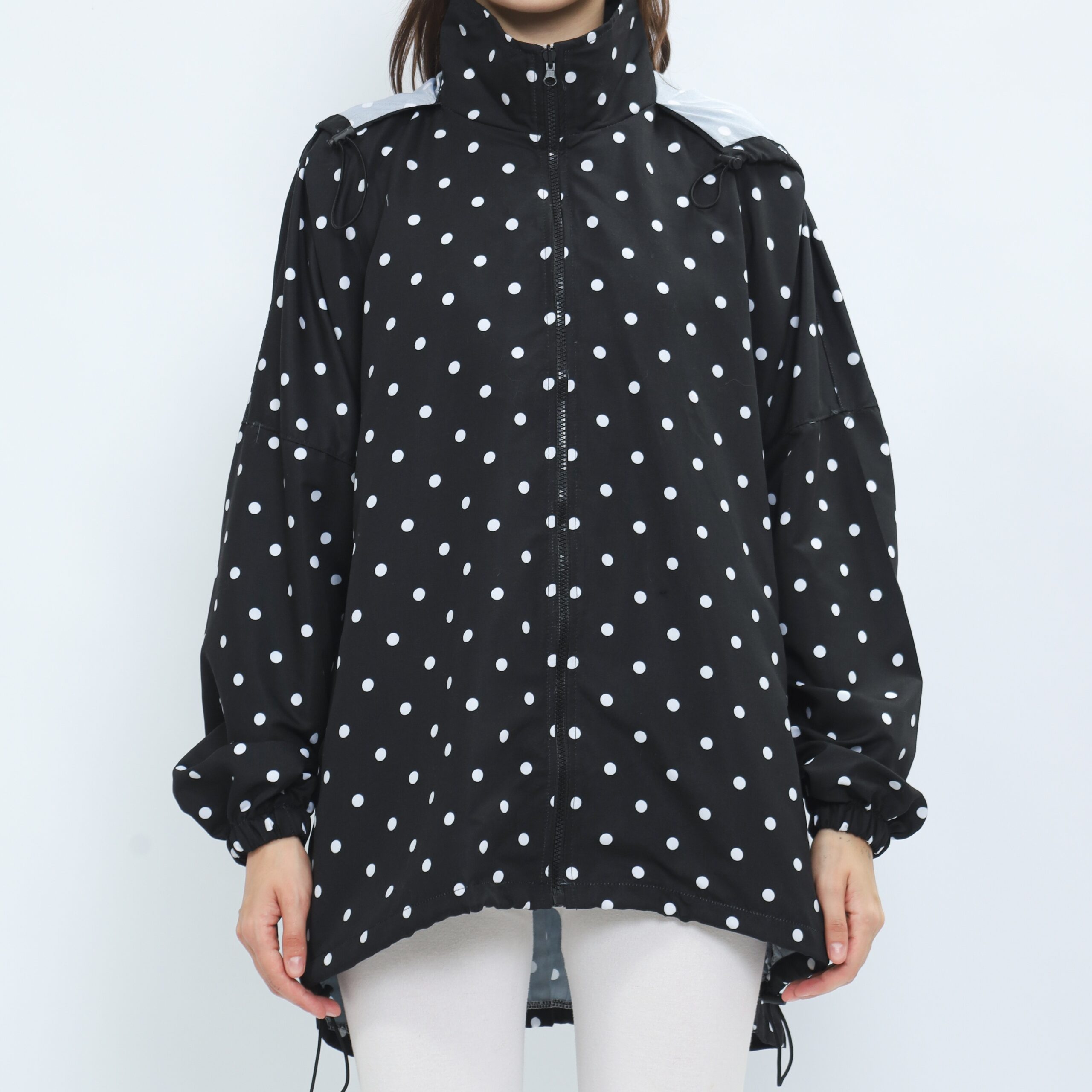 MYMELIS BATWING BLACK POLKADOT WINDBREAKER