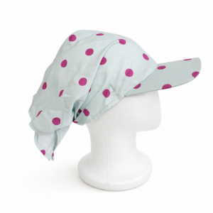 {DEFECT ITEM) Running Cap Blue Polkadot Pink