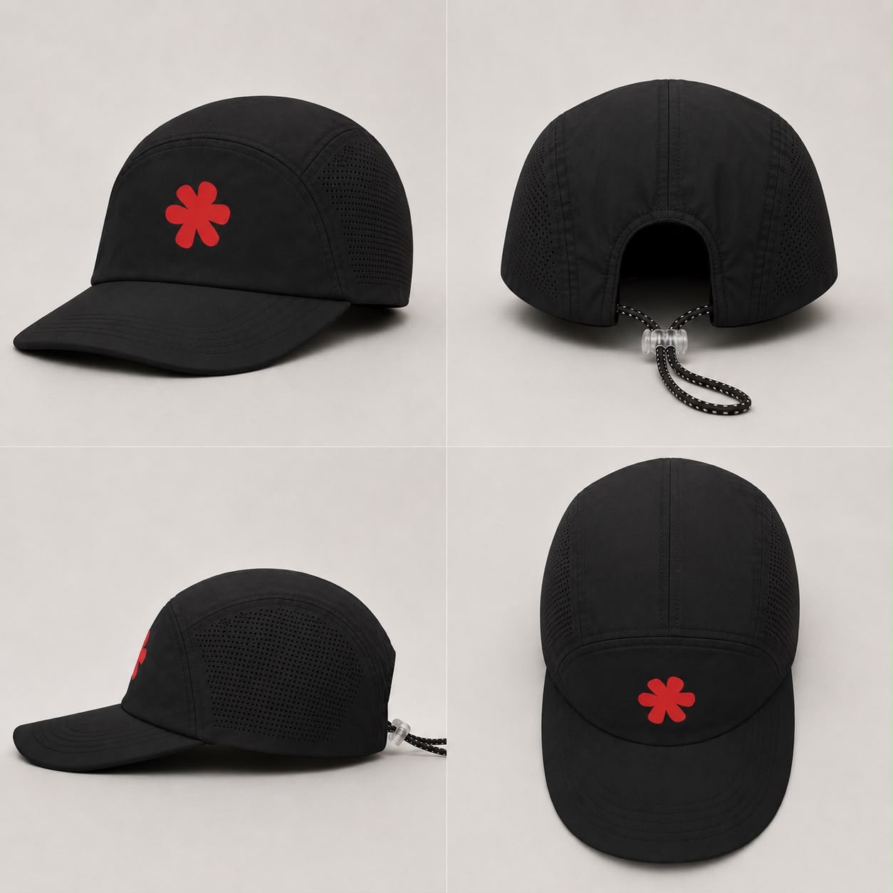 Adjustable Running Cap Plain Black - Image 2