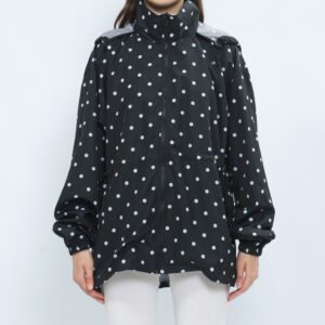 Mymelis Adjustable Black Polkadot Windbreaker