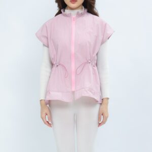 Mymelis Ruffle Sleeveless Windbreaker - Baby Pink