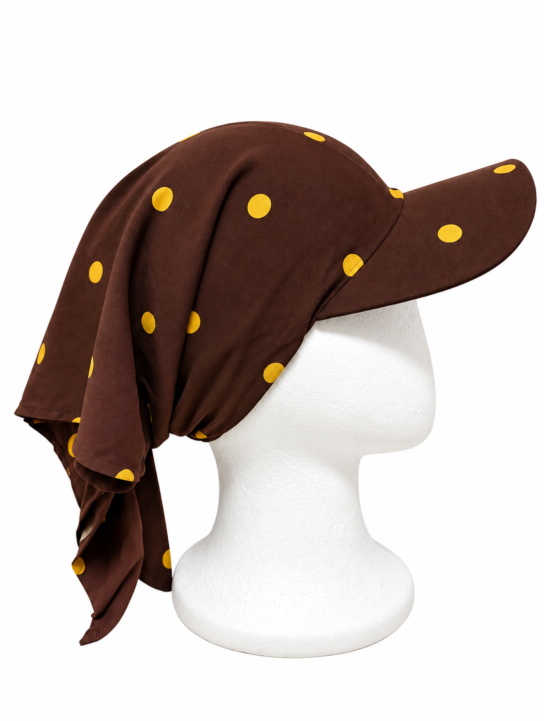 Mymelis Bandana Running Cap Coffee Polkadot