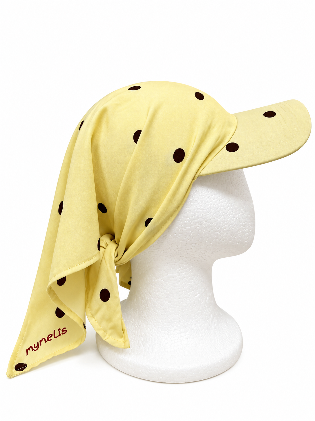 Mymelis Bandana Running Cap Yellow Polkadot
